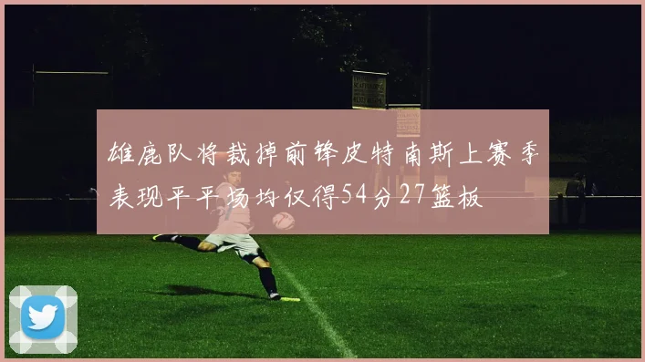 雄鹿队将裁掉前锋皮特南斯上赛季表现平平场均仅得54分27篮板